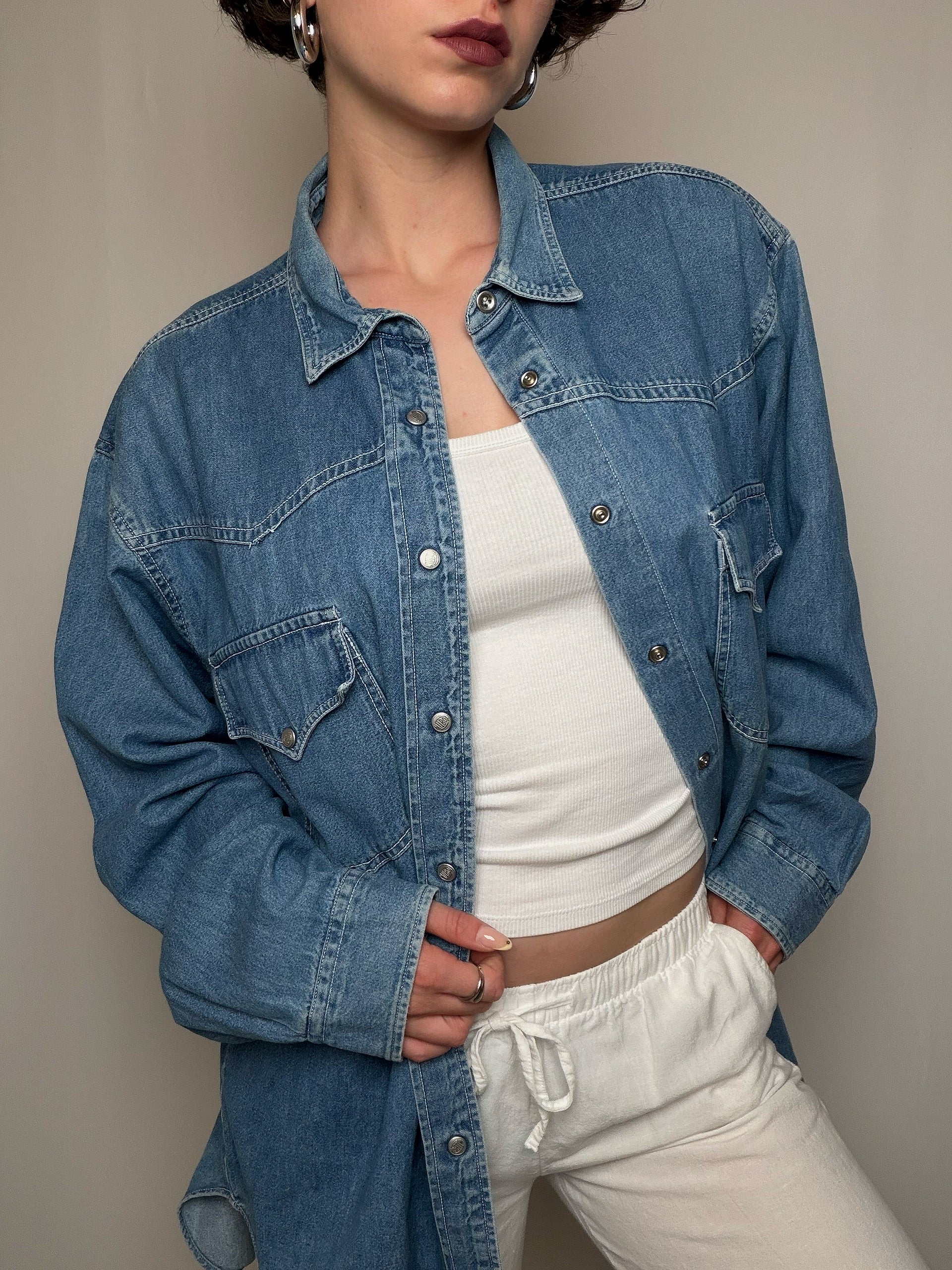 Chemise oversized en denim XL vintage