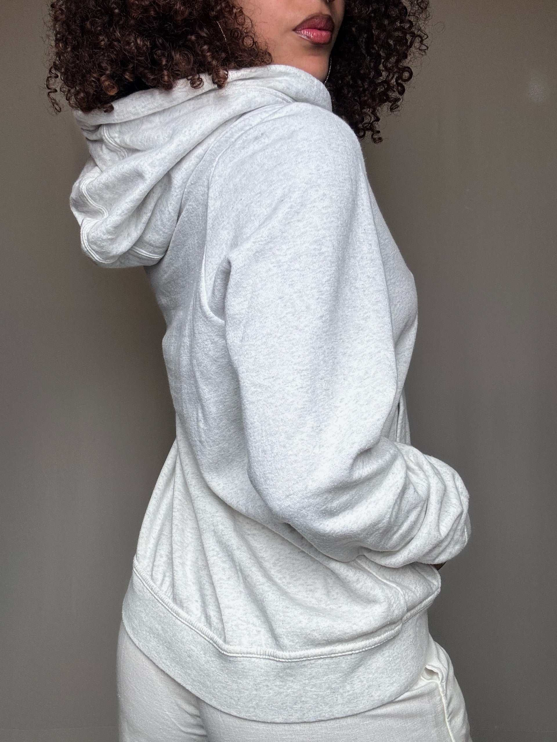 Vintage Grey Nike M Hoodie with High Neck