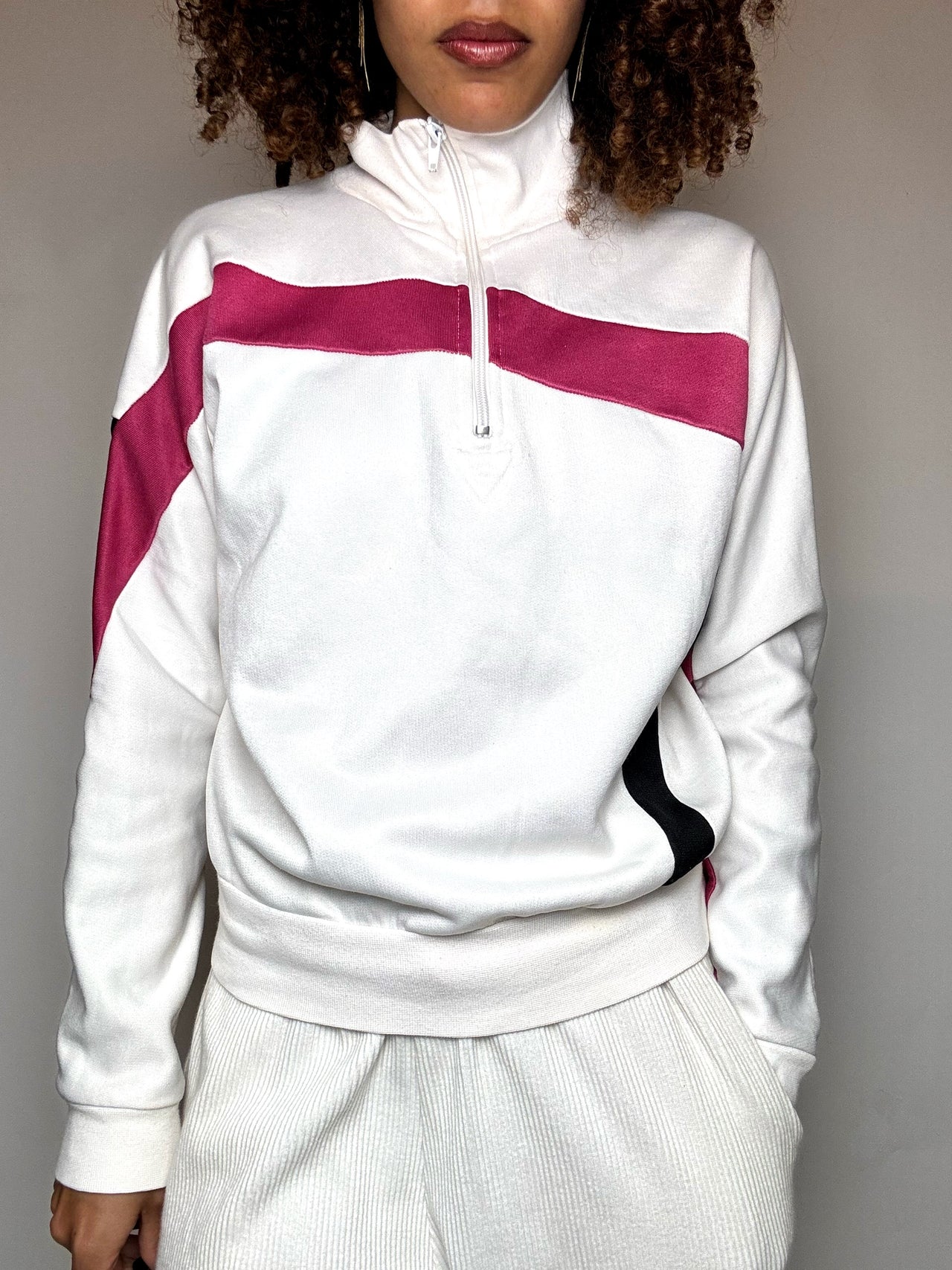 Sweat à zip blanc LEVI'S XS vintage