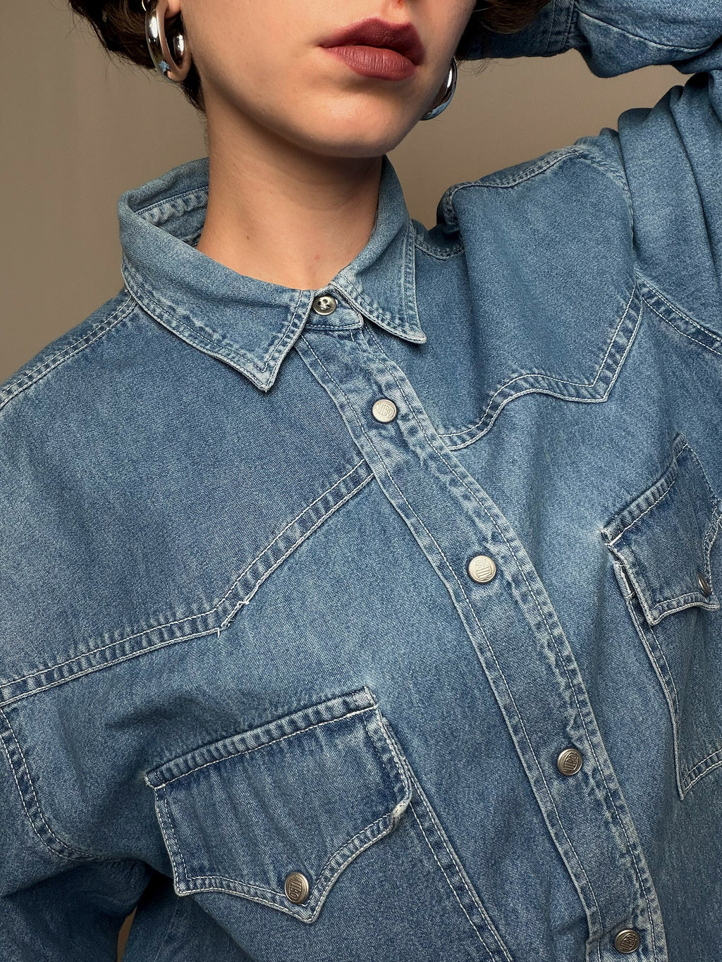 Chemise oversized en denim XL vintage
