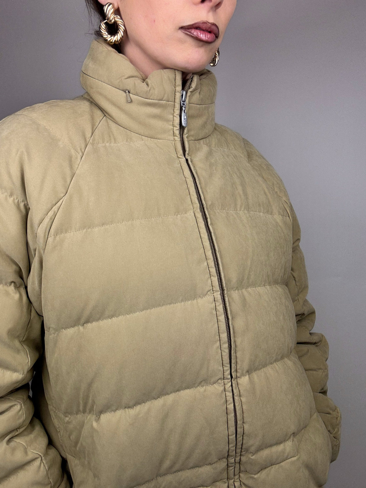 FILA L Vintage beige weiche puffige Daunenjacke