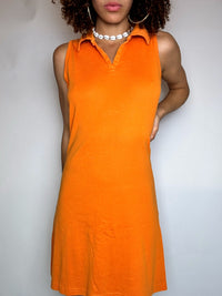Robe polo orange S vintage