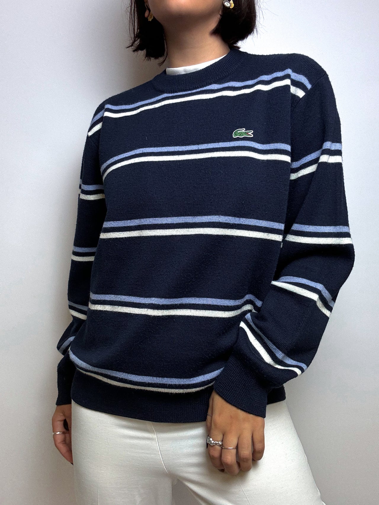 Dunkelblauer Vintage Lacoste Pullover M/L 