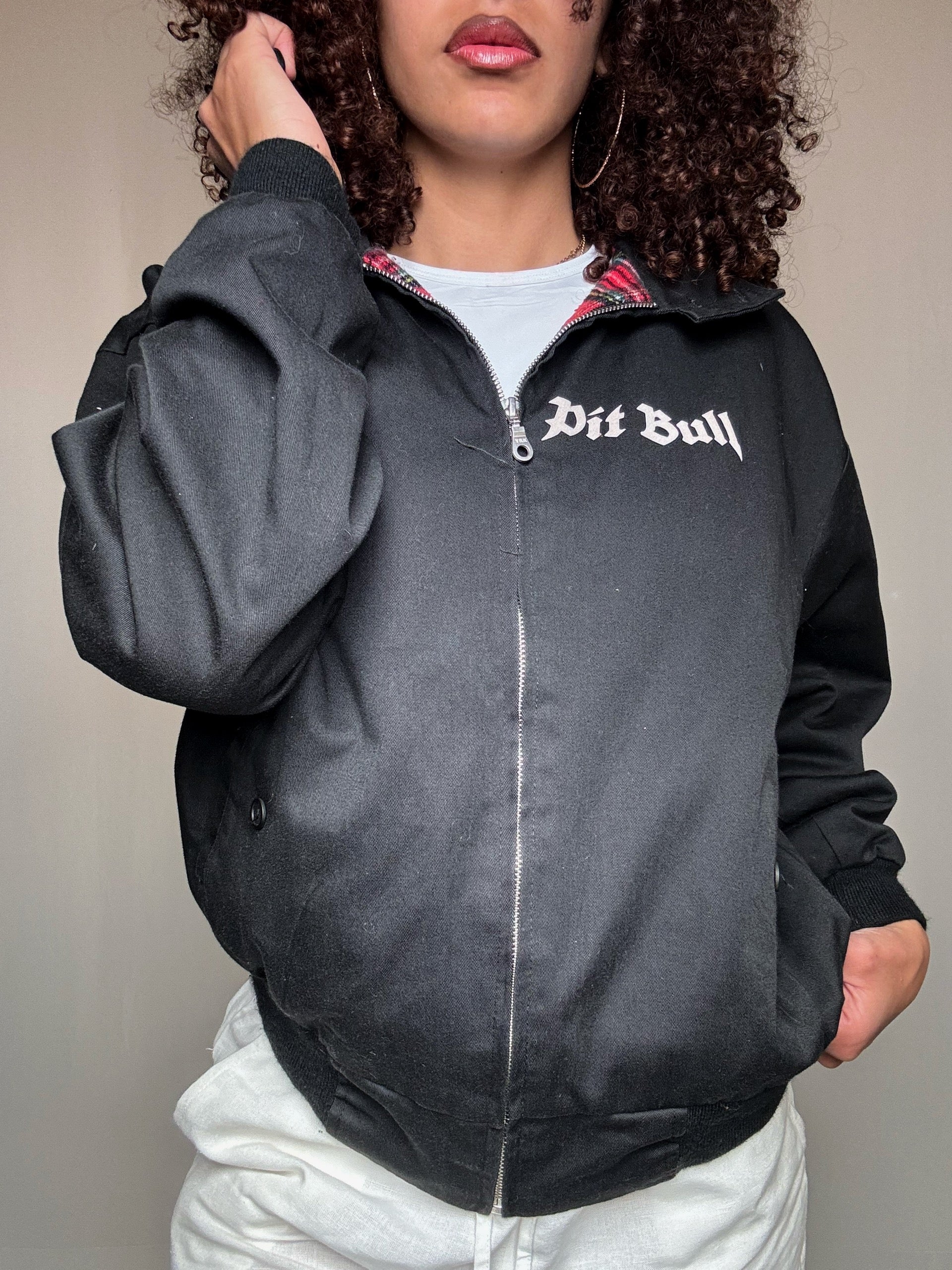 Schwarze Vintage Bomberjacke M für den Sommer