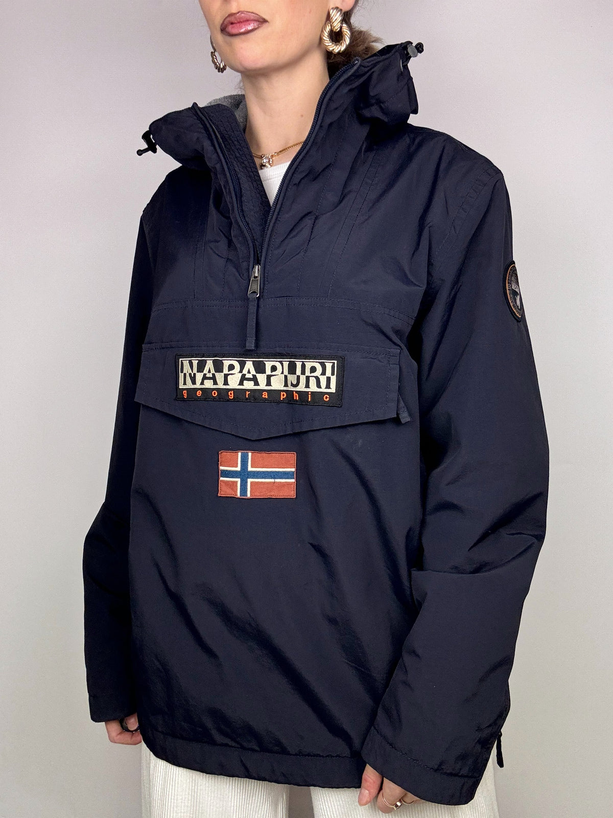 NAPAPIJRI L vintage navy parka down jacket