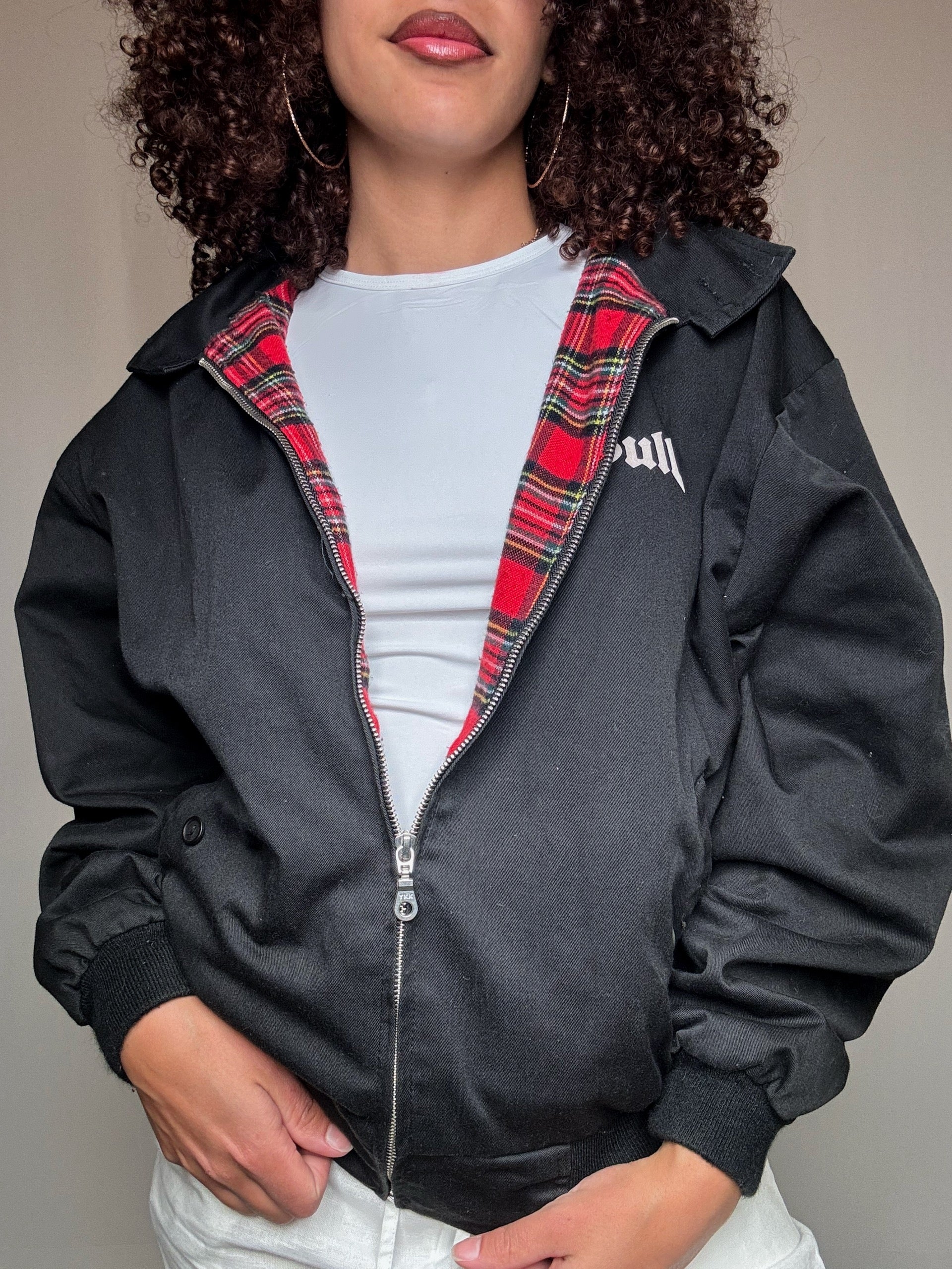 Schwarze Vintage Bomberjacke M für den Sommer