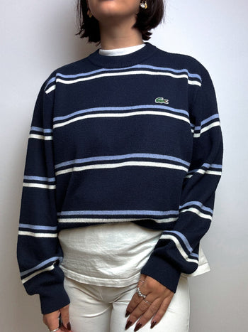 Pull bleu foncé Lacoste vintage M/L