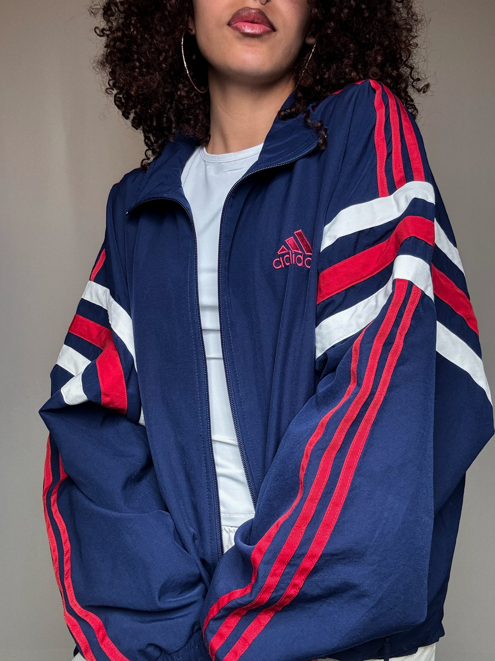 Jacket de sport Adidas marine L vintage