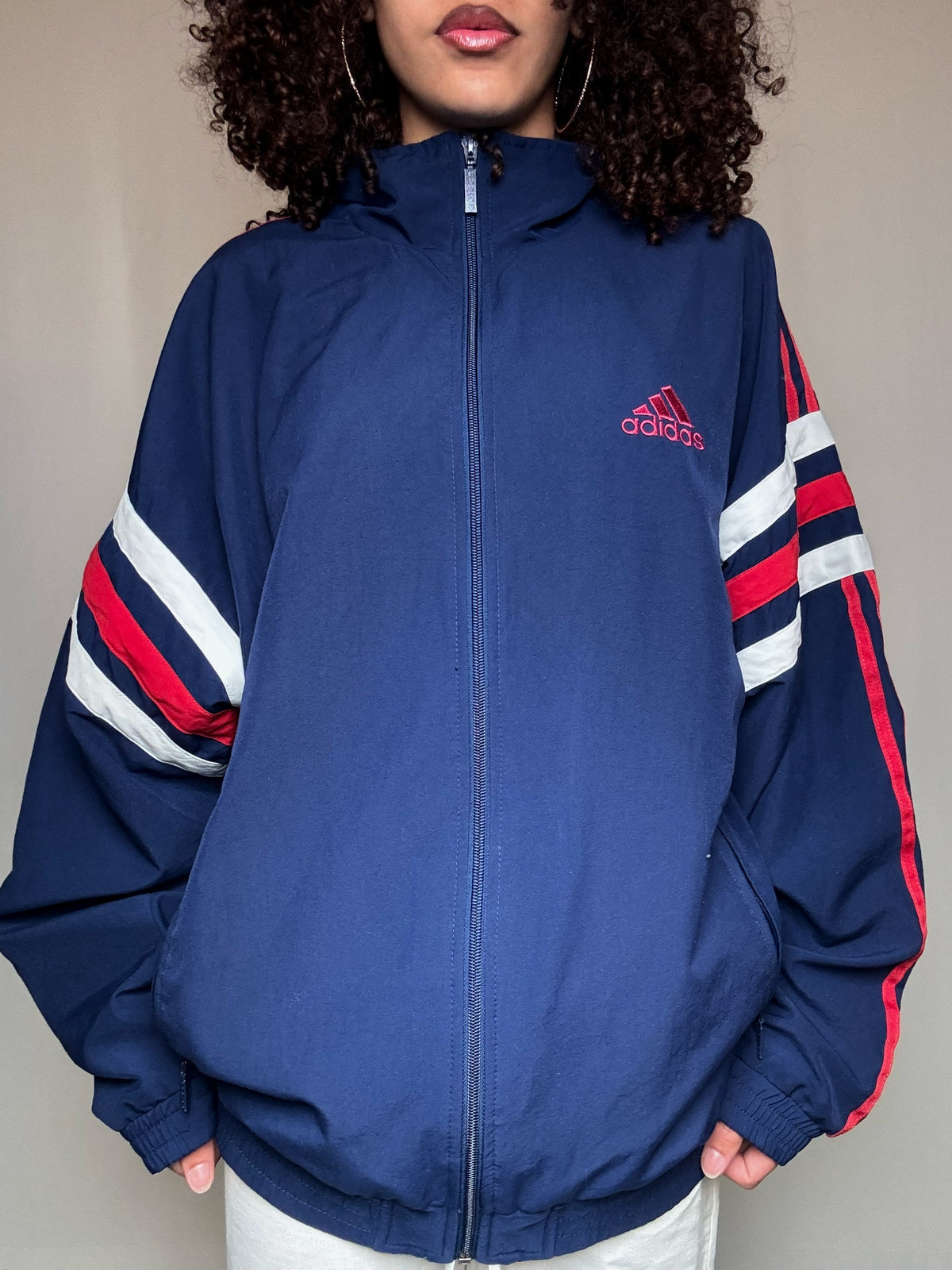 Jacket de sport Adidas marine L vintage