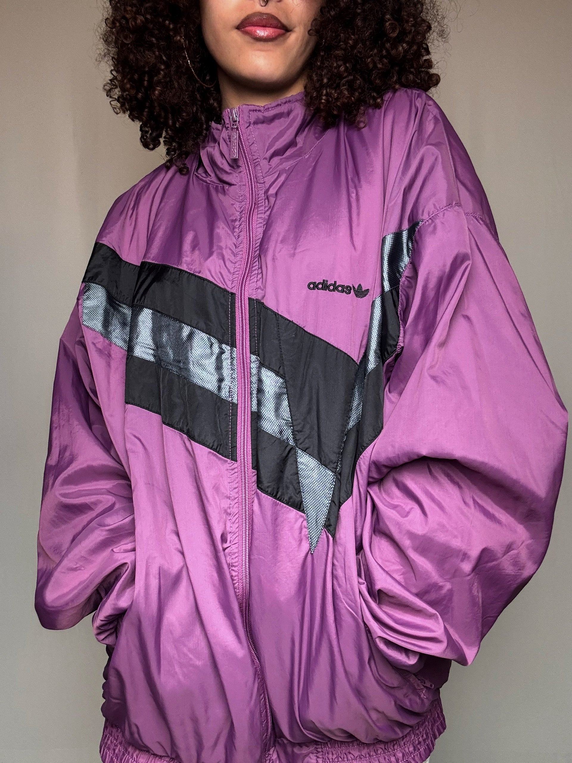 Jacket de sport Adidas violet L vintage