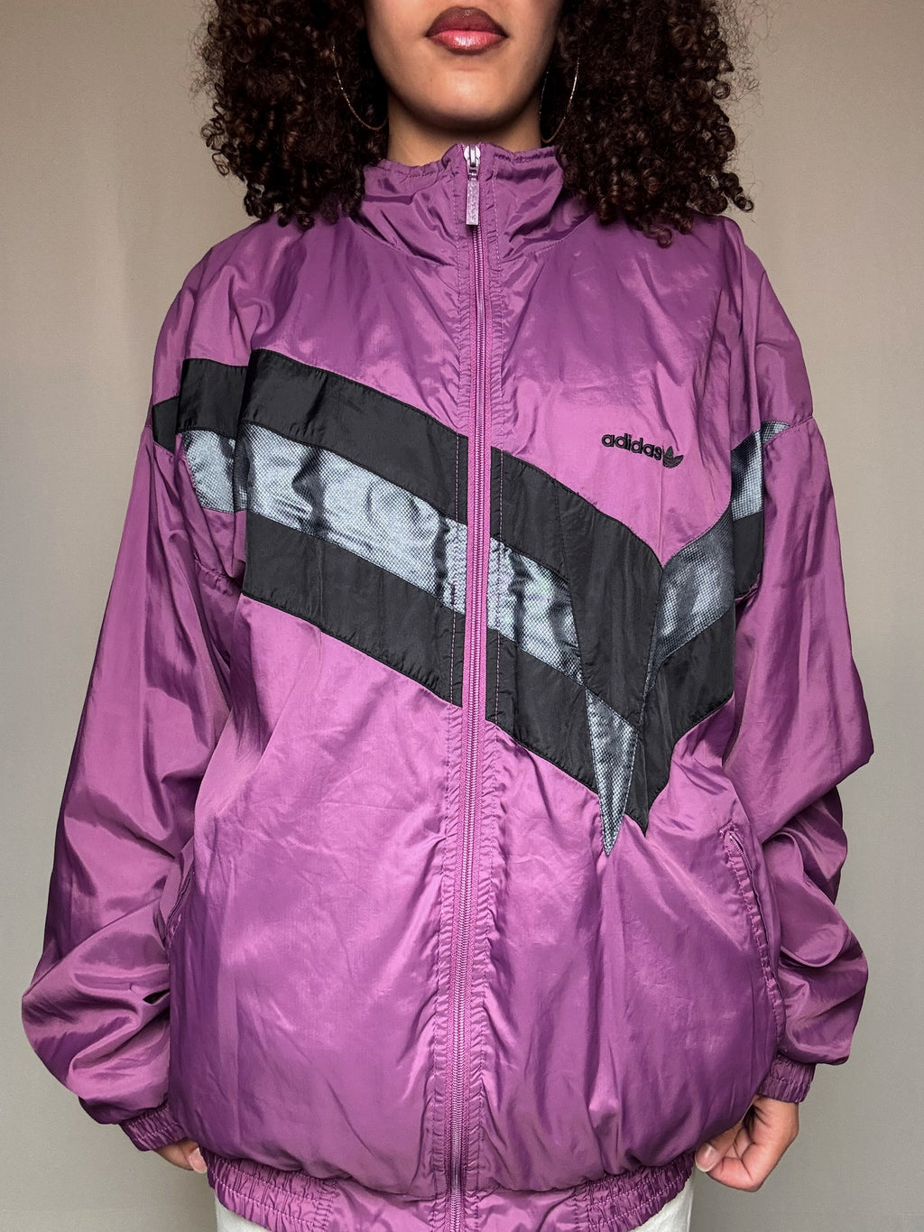 Jacket de sport Adidas violet L vintage