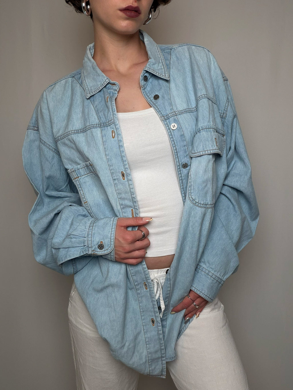 Chemise oversized en denim XL vintage