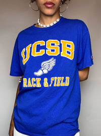 CHAMPION x UCSB M Vintage blaues T-Shirt