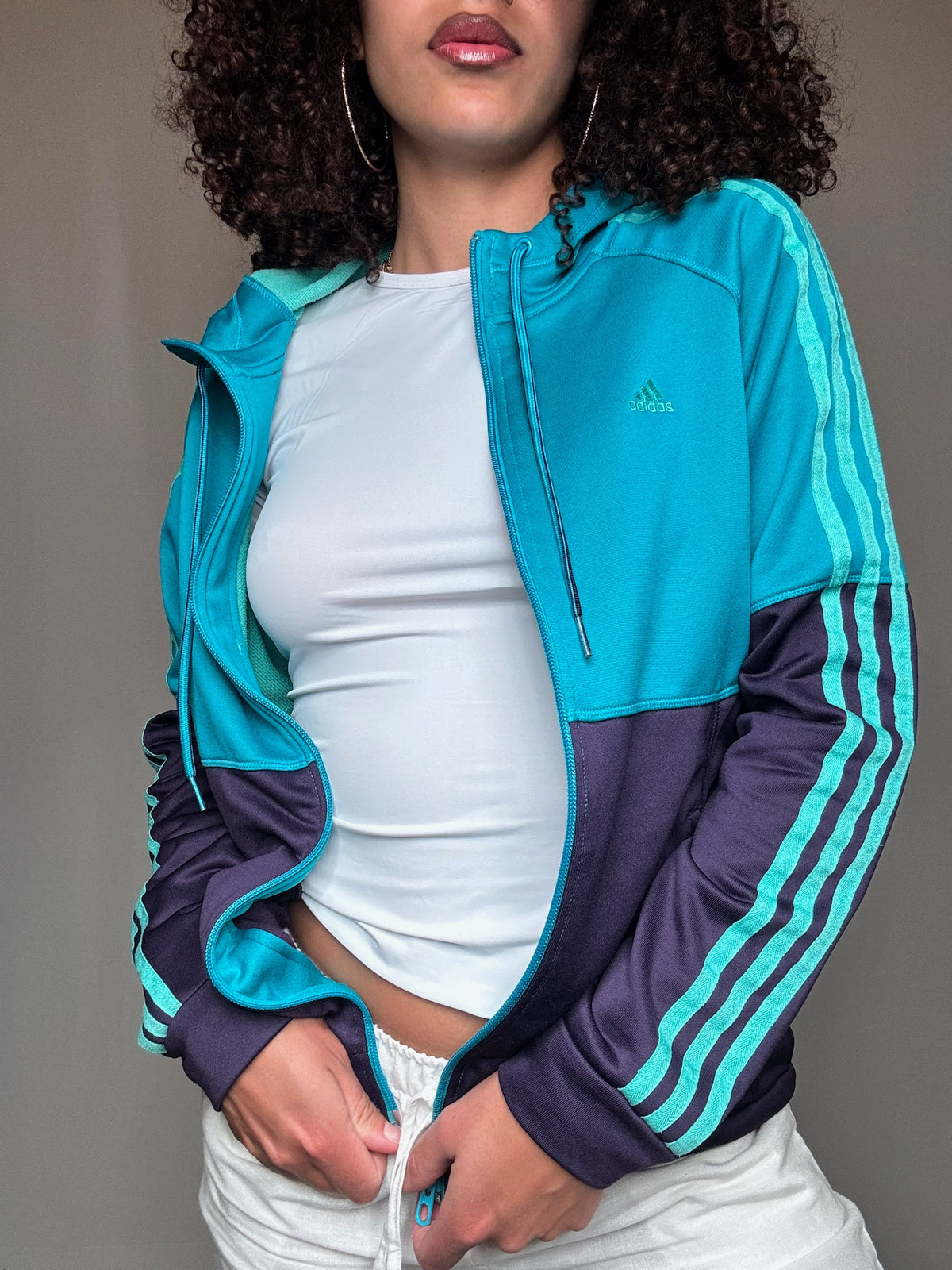 Jacket de sport bicolore Adidas M vintage