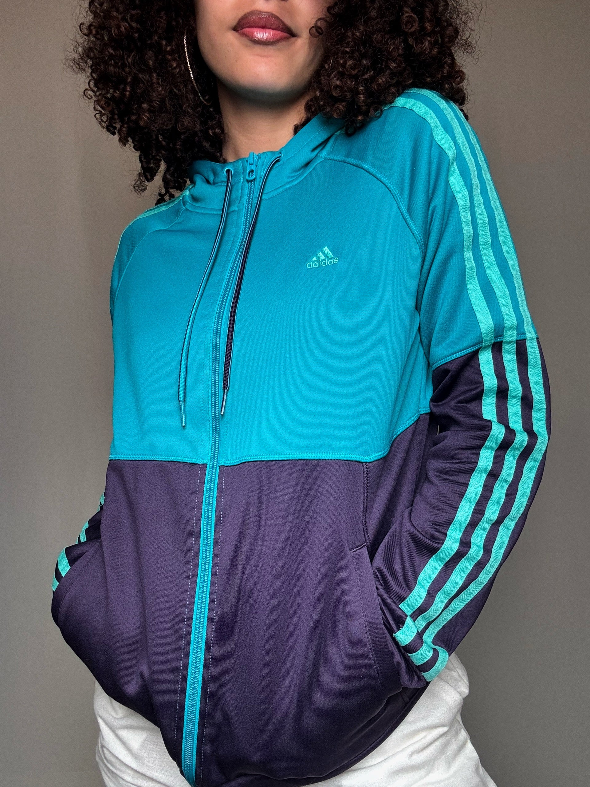 Jacket de sport bicolore Adidas M vintage