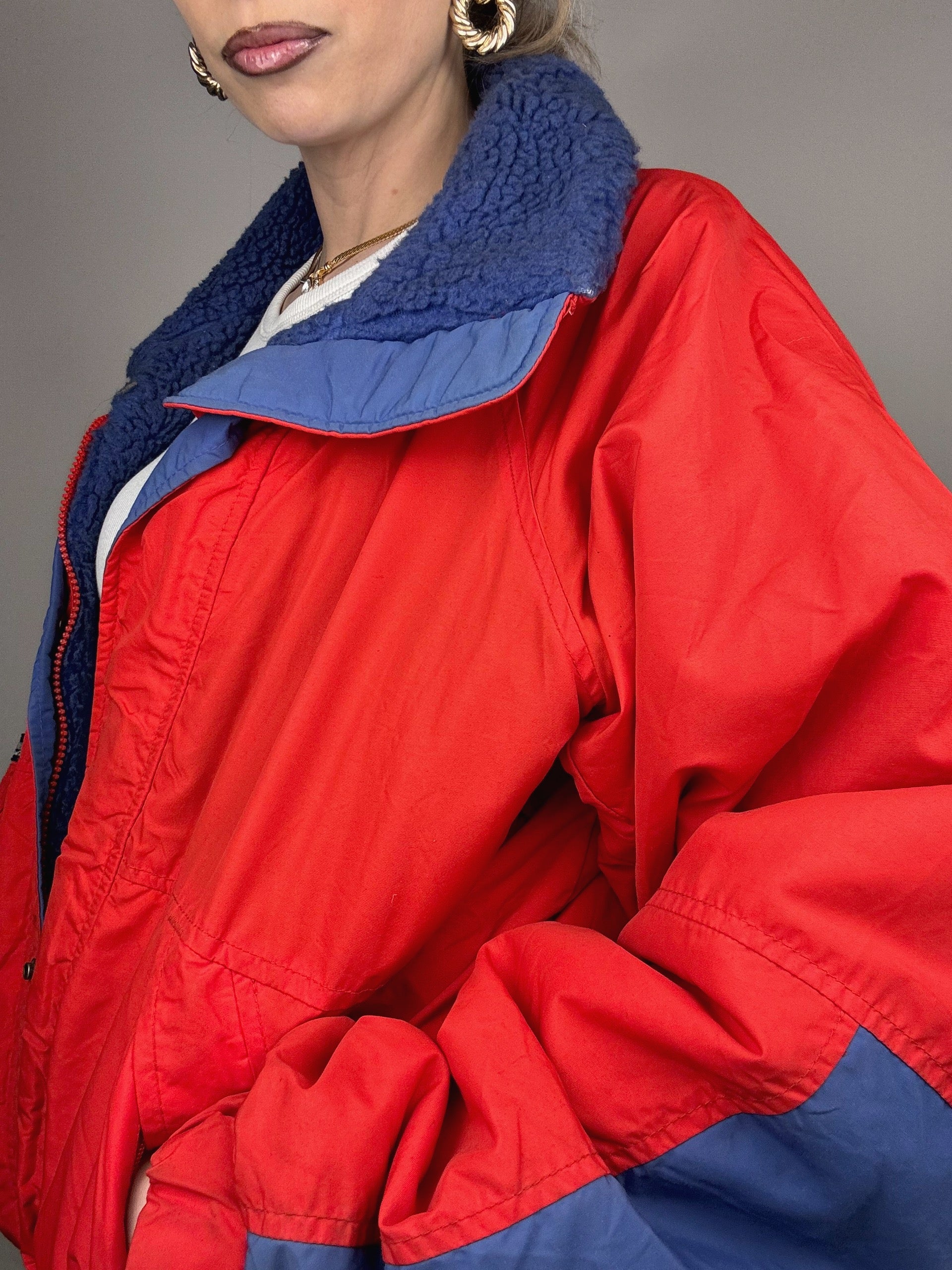 Doudoune blouson rouge et bleu COLOMBIA L Vintage