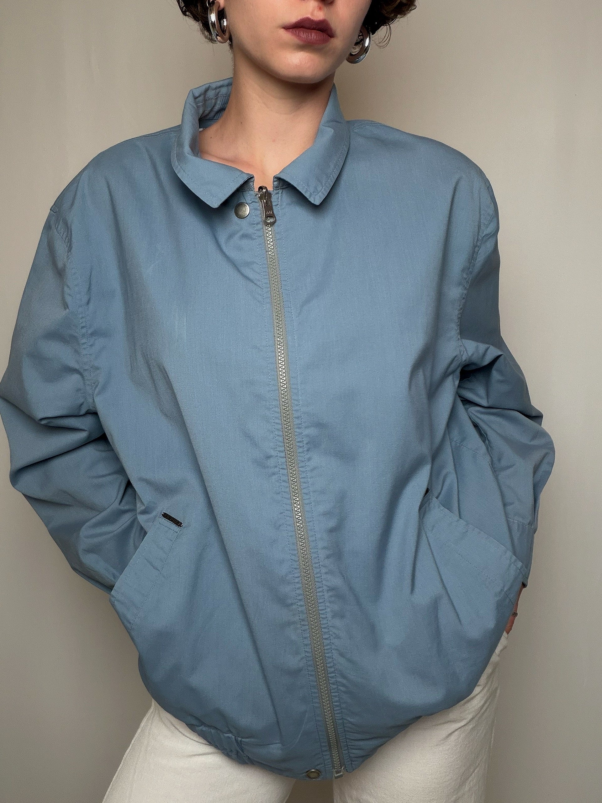 Wende-Sommerjacke blau XL Vintage