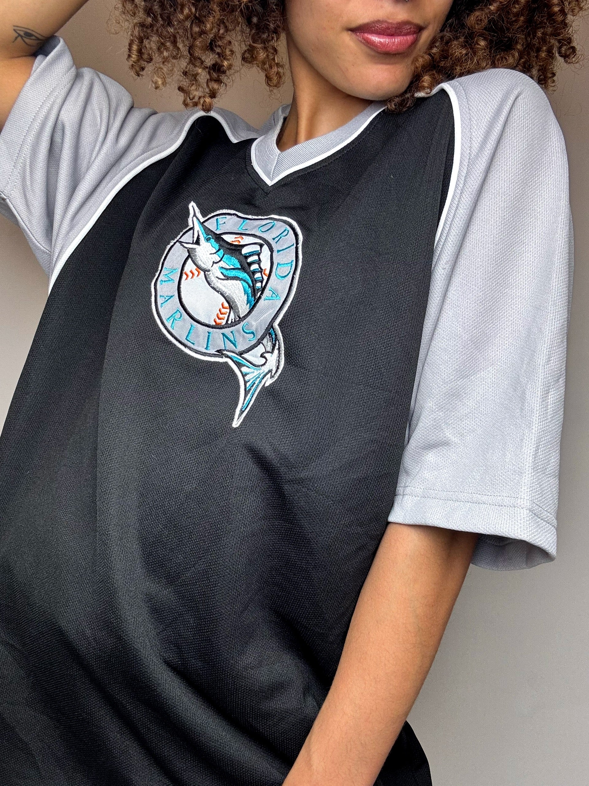 Vintage MLB x Florida Marlins Baseballtrikot, Größe L