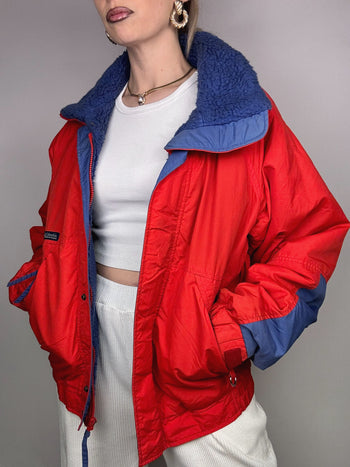 Doudoune blouson rouge et bleu COLOMBIA L Vintage