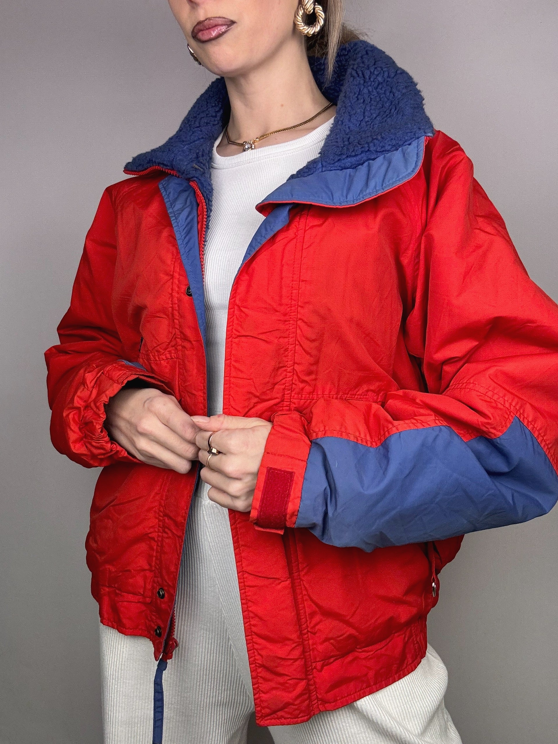 Doudoune blouson rouge et bleu COLOMBIA L Vintage