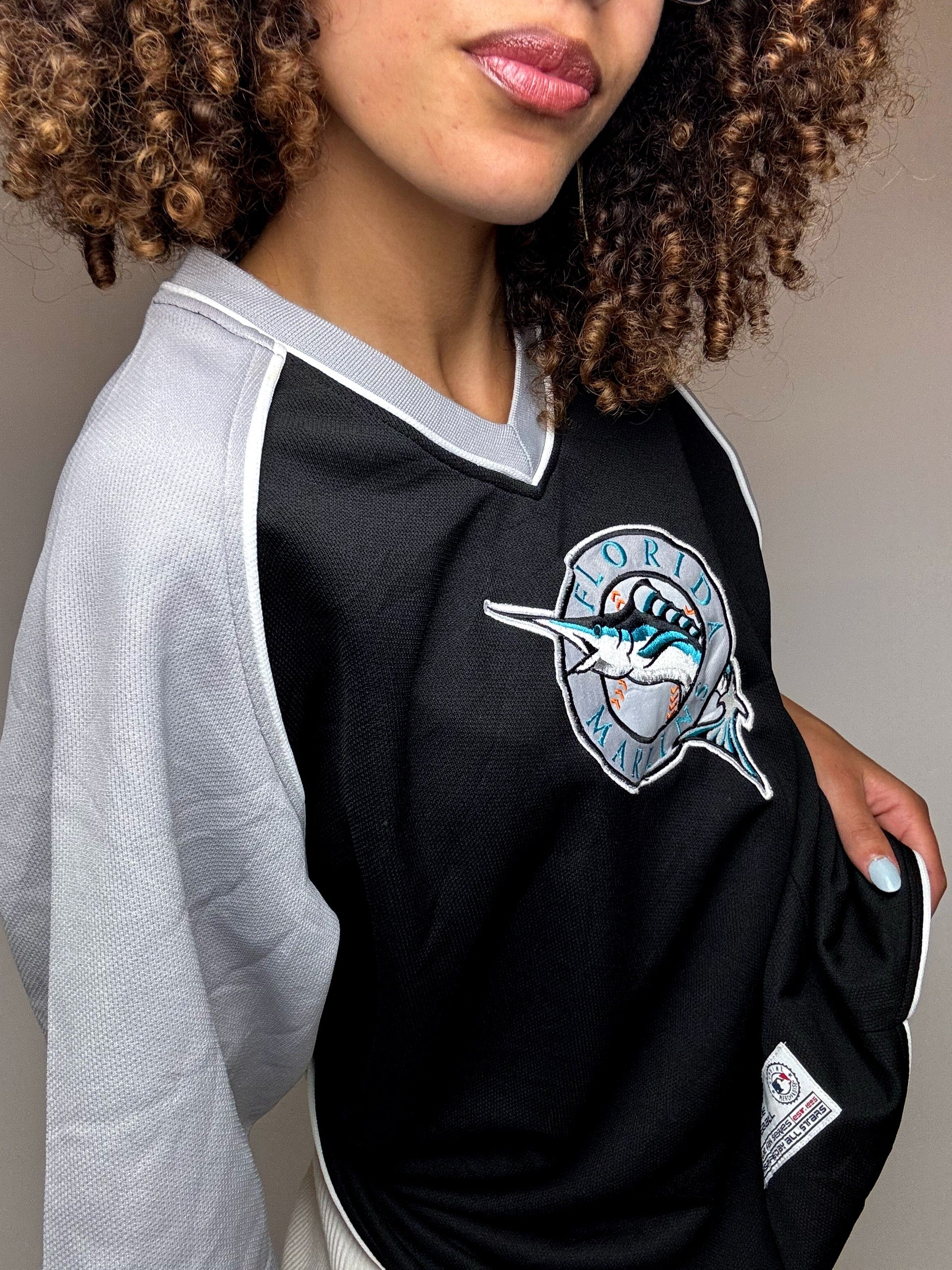Vintage MLB x Florida Marlins Baseballtrikot, Größe L