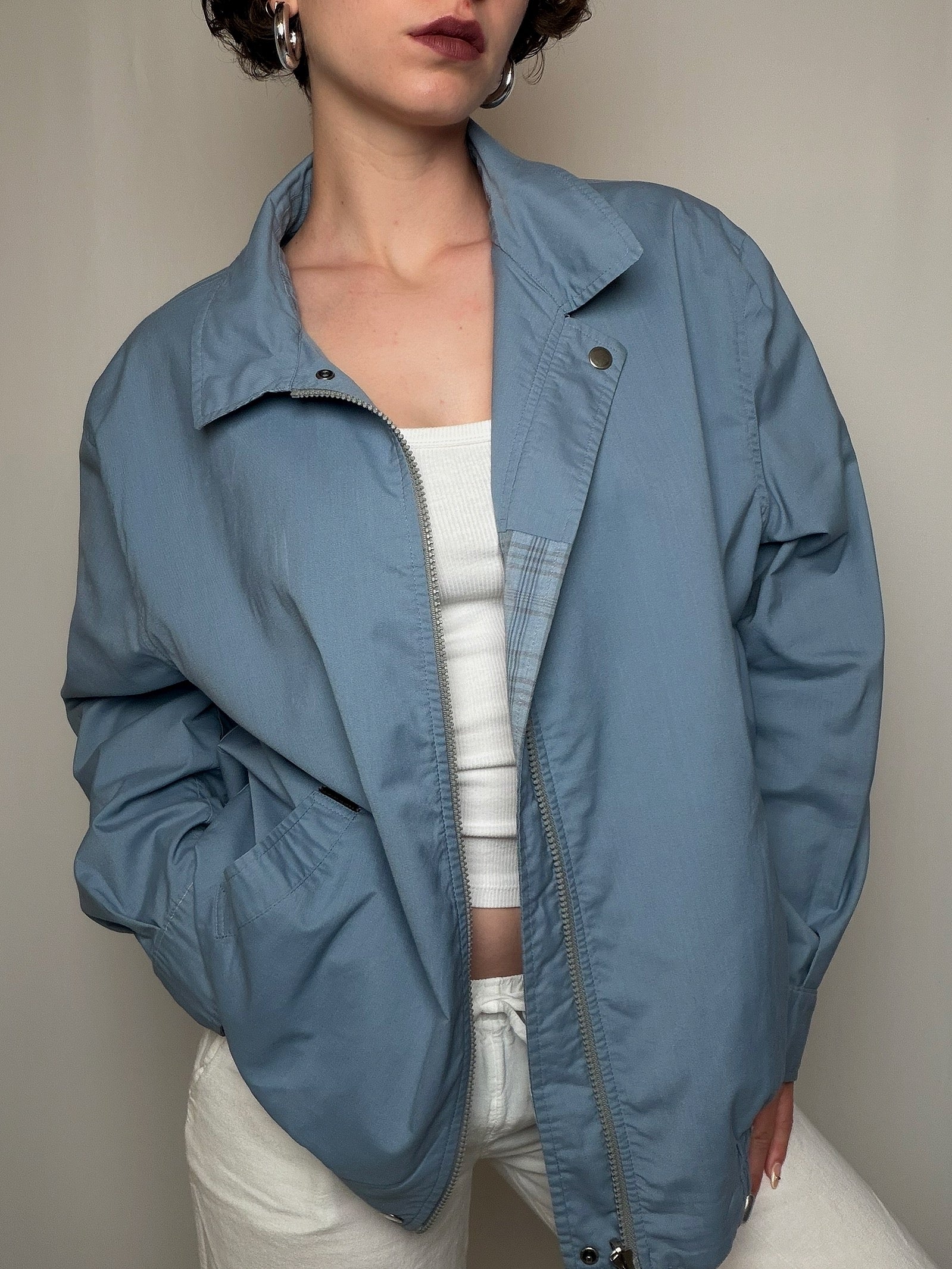 Wende-Sommerjacke blau XL Vintage