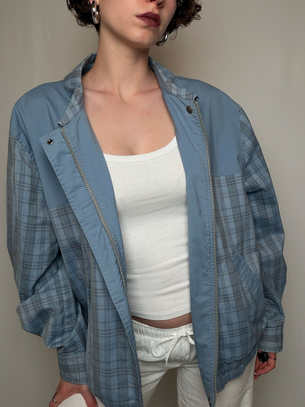 Wende-Sommerjacke blau XL Vintage