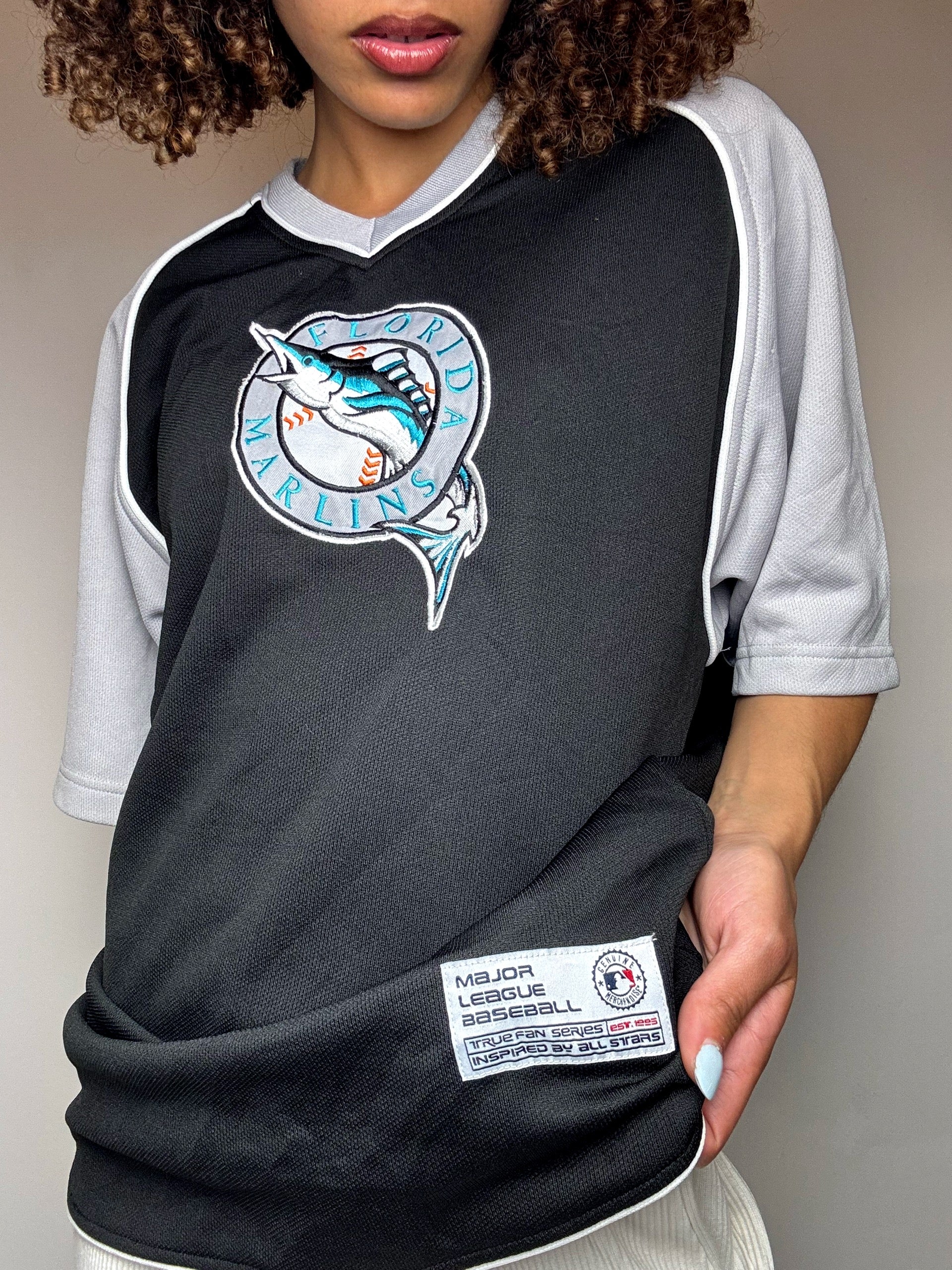 Vintage MLB x Florida Marlins Baseballtrikot, Größe L