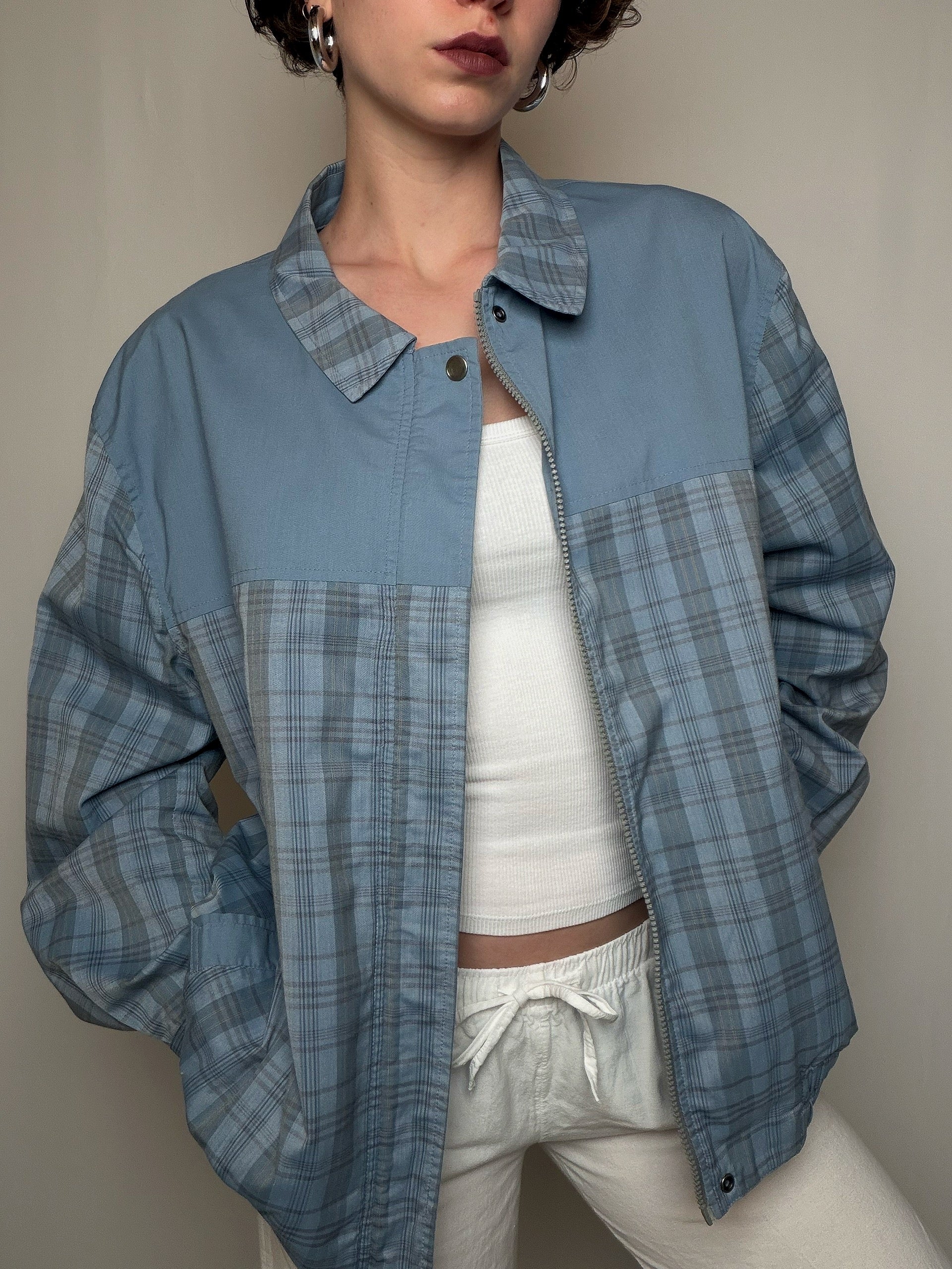 Wende-Sommerjacke blau XL Vintage