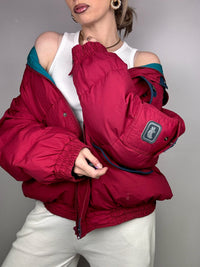 Vintage Burgunder Puffjacke L/XL