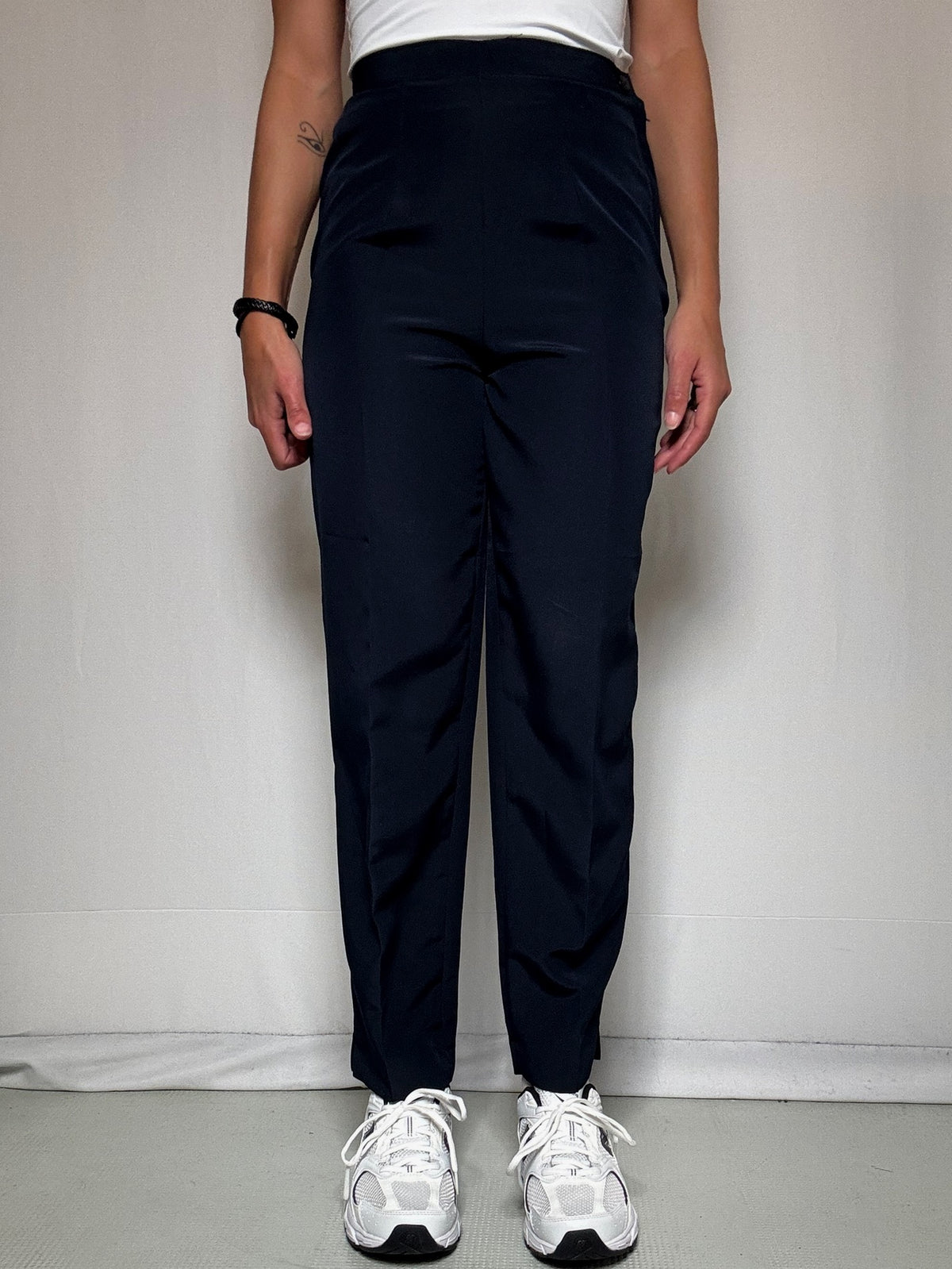 Pantalon navy en soie XS/S vintage