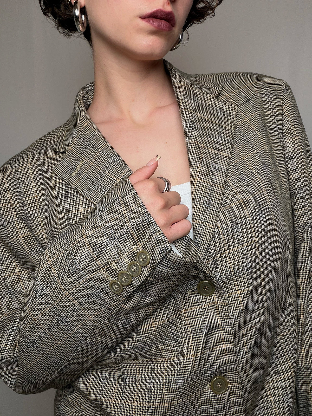 Blazer à carreaux L vintage