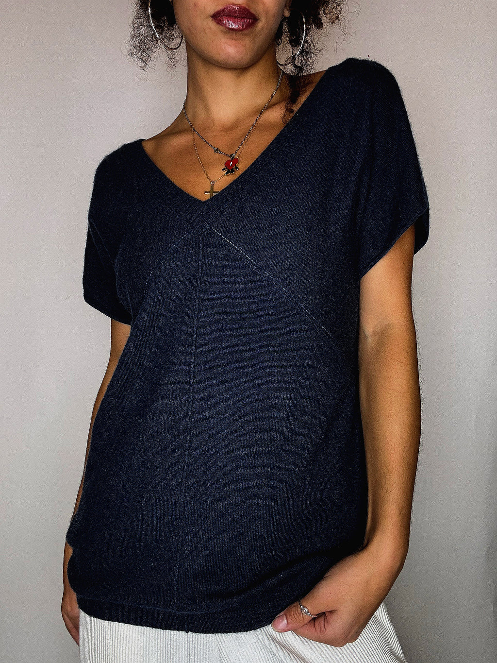 Gilet en cashmere bleu GERARD DAREL S vintage