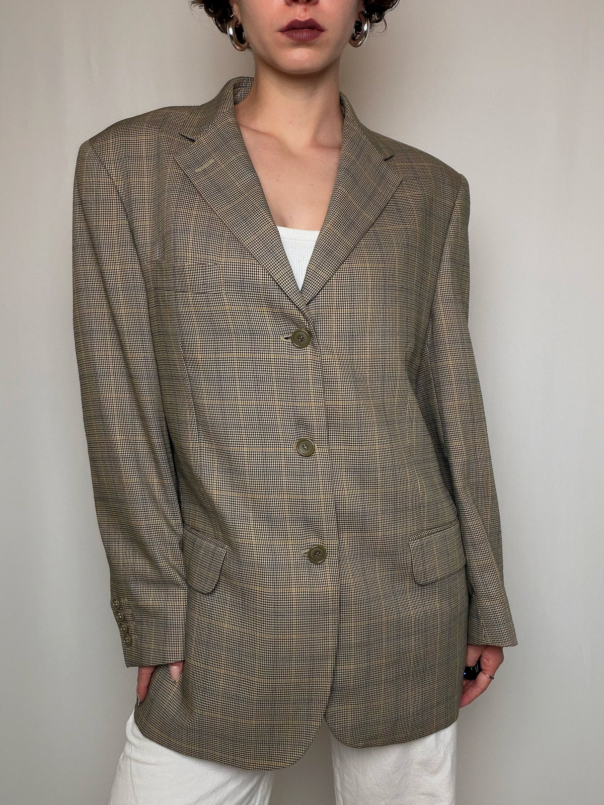 Blazer à carreaux L vintage