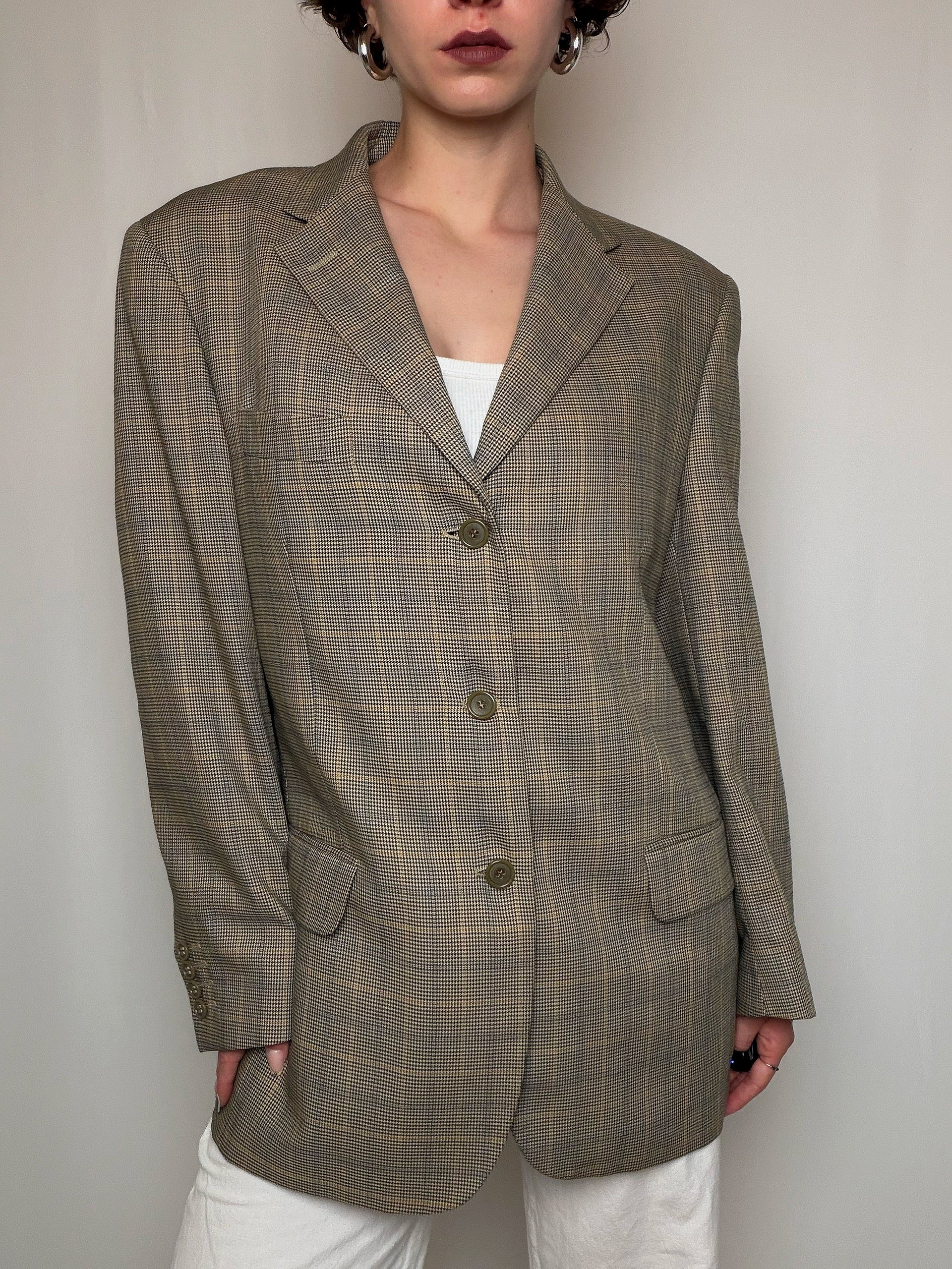 Blazer à carreaux L vintage