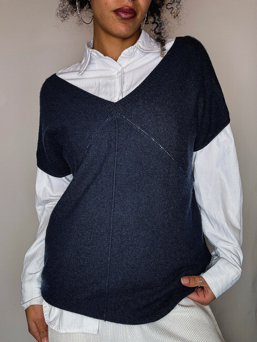 Gilet en cashmere bleu GERARD DAREL S vintage