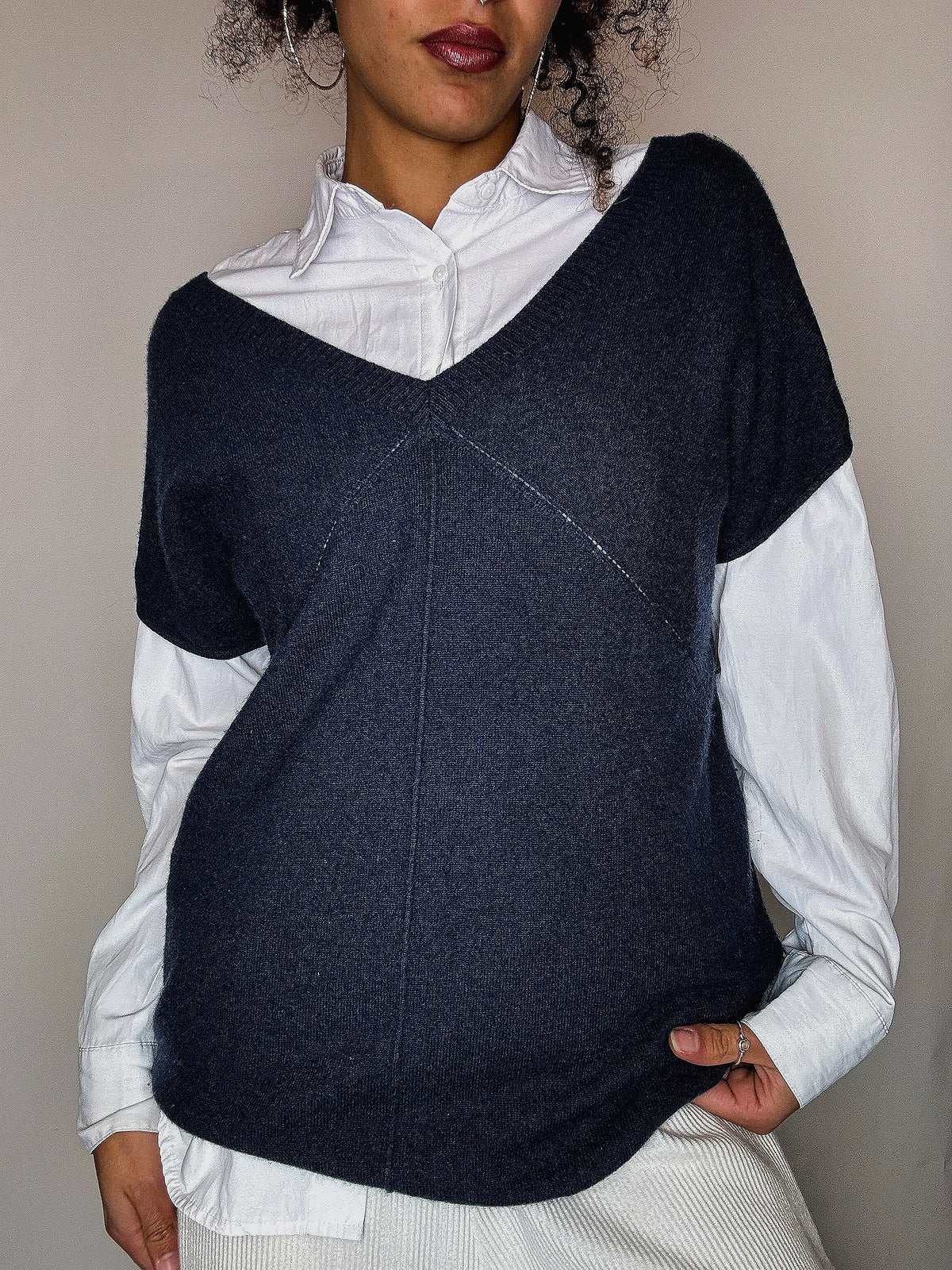 Gilet en cashmere bleu GERARD DAREL S vintage