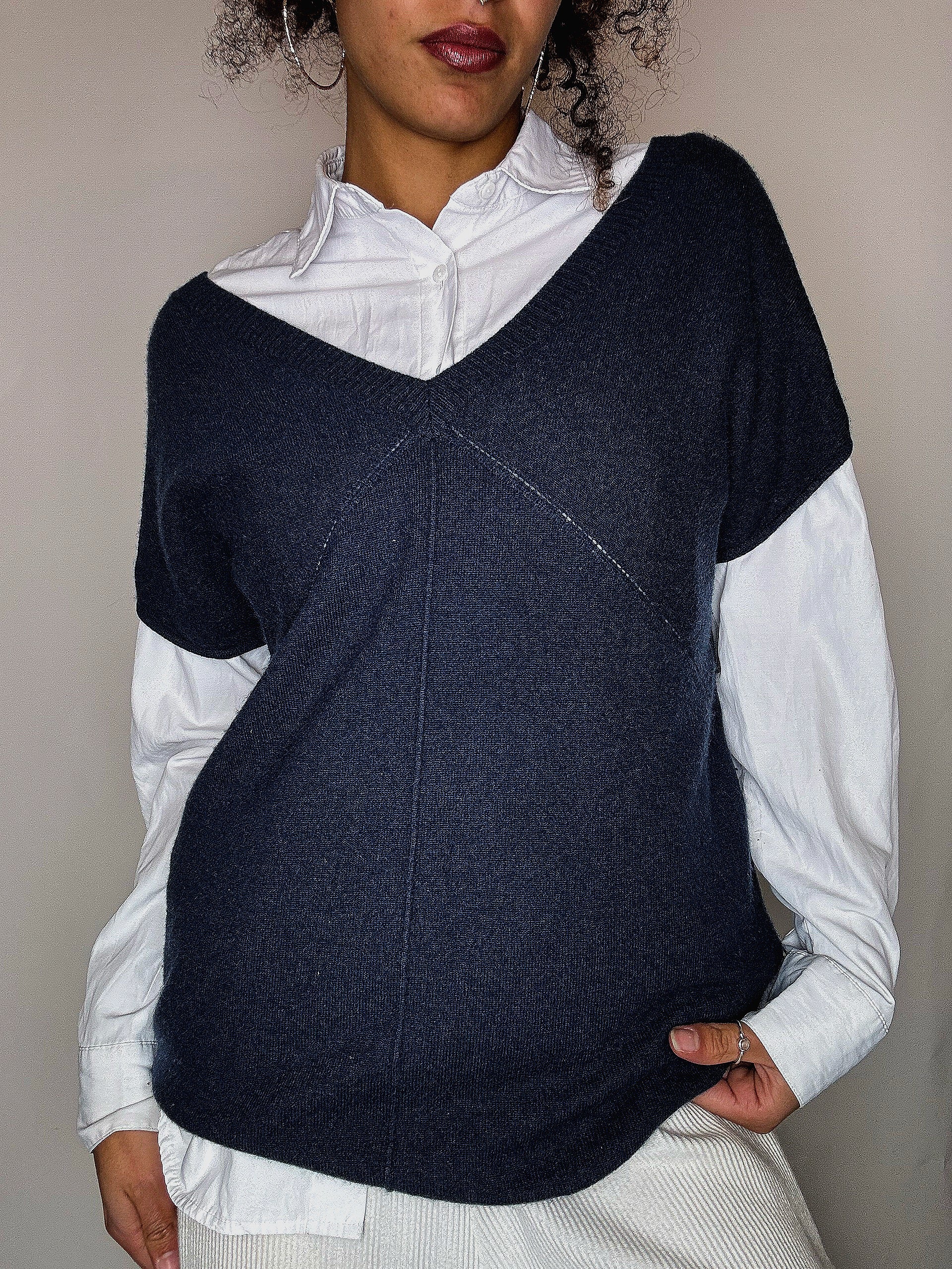 Gilet en cashmere bleu GERARD DAREL S vintage
