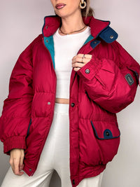 Vintage Burgunder Puffjacke L/XL