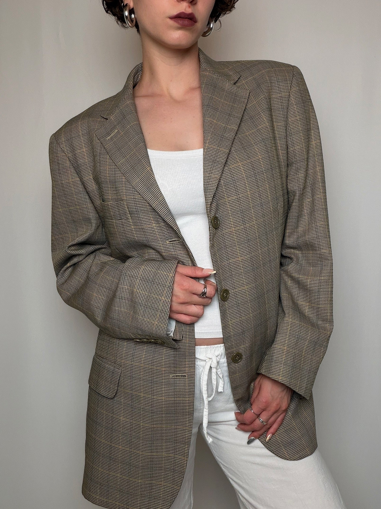 Blazer à carreaux L vintage