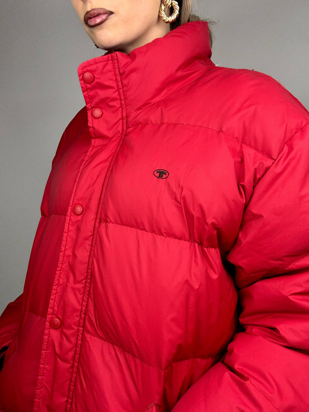 TOM TAILOR Vintage rote puffige Daunenjacke