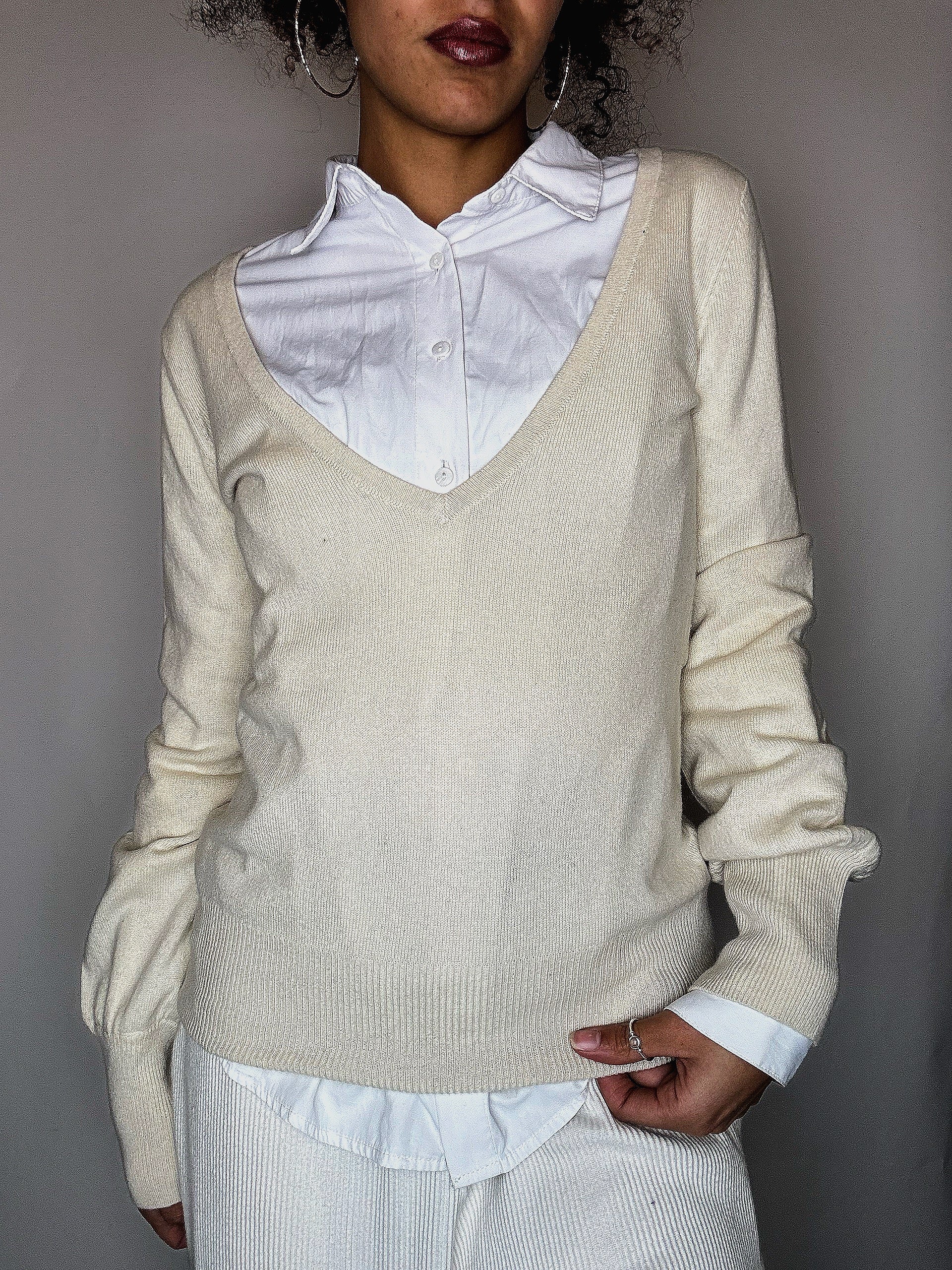 pull en cashmere beige S vintage