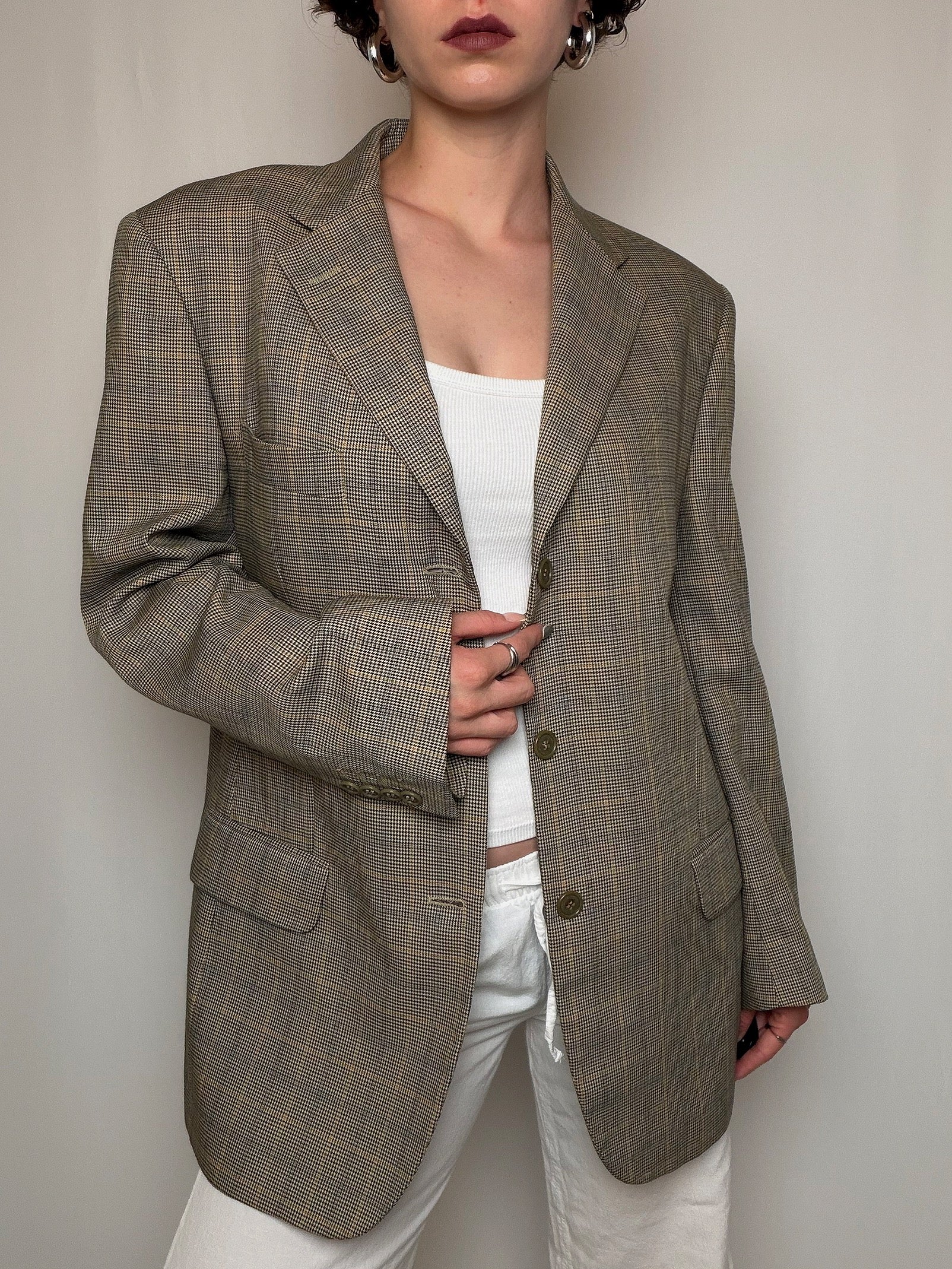 Blazer à carreaux L vintage