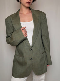 Blazer à carreaux vert XL vintage