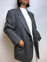 Dark gray vintage wool blazer M/L