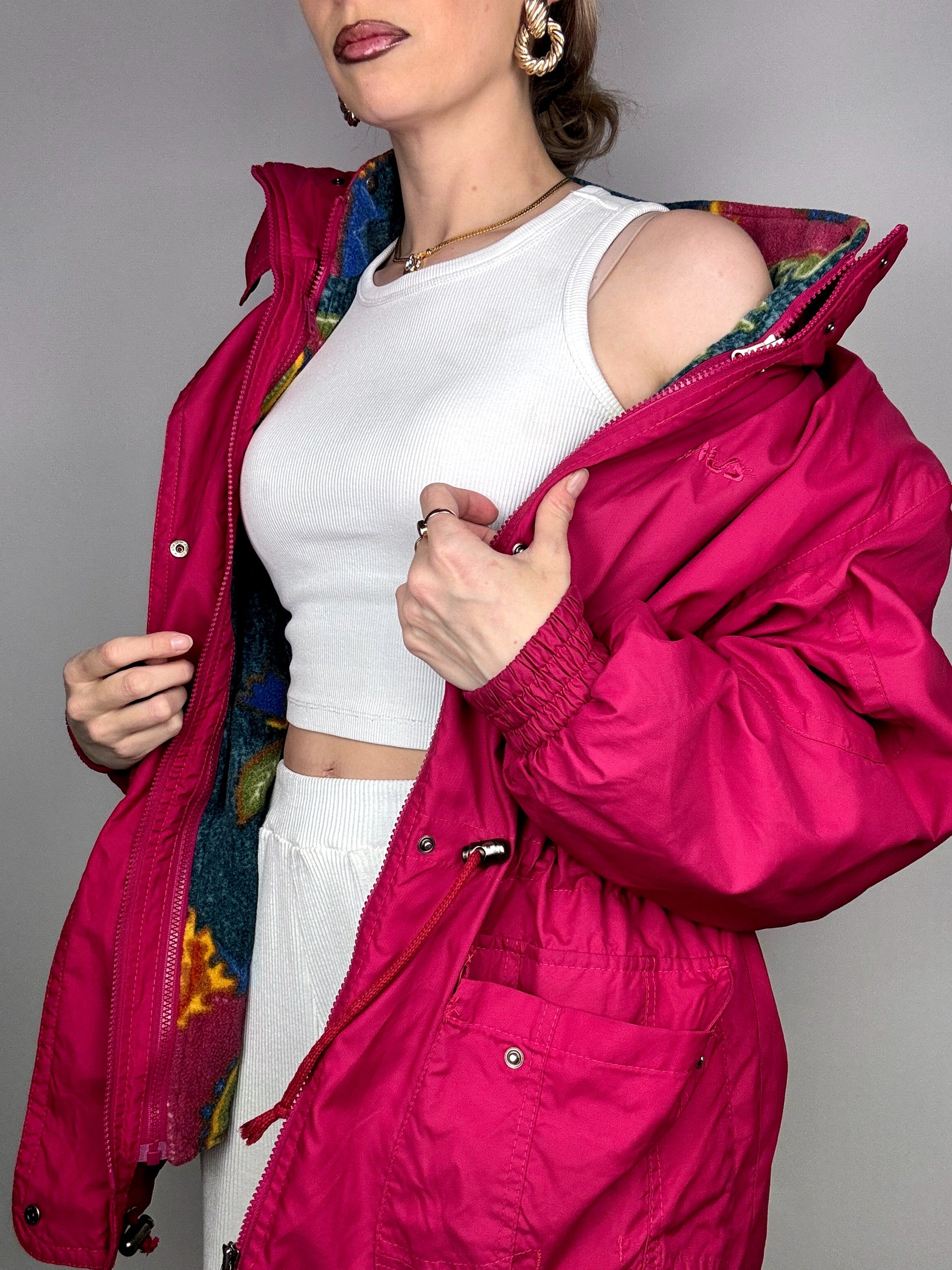 FILA L vintage fuchsia 2-in-1 down jacket