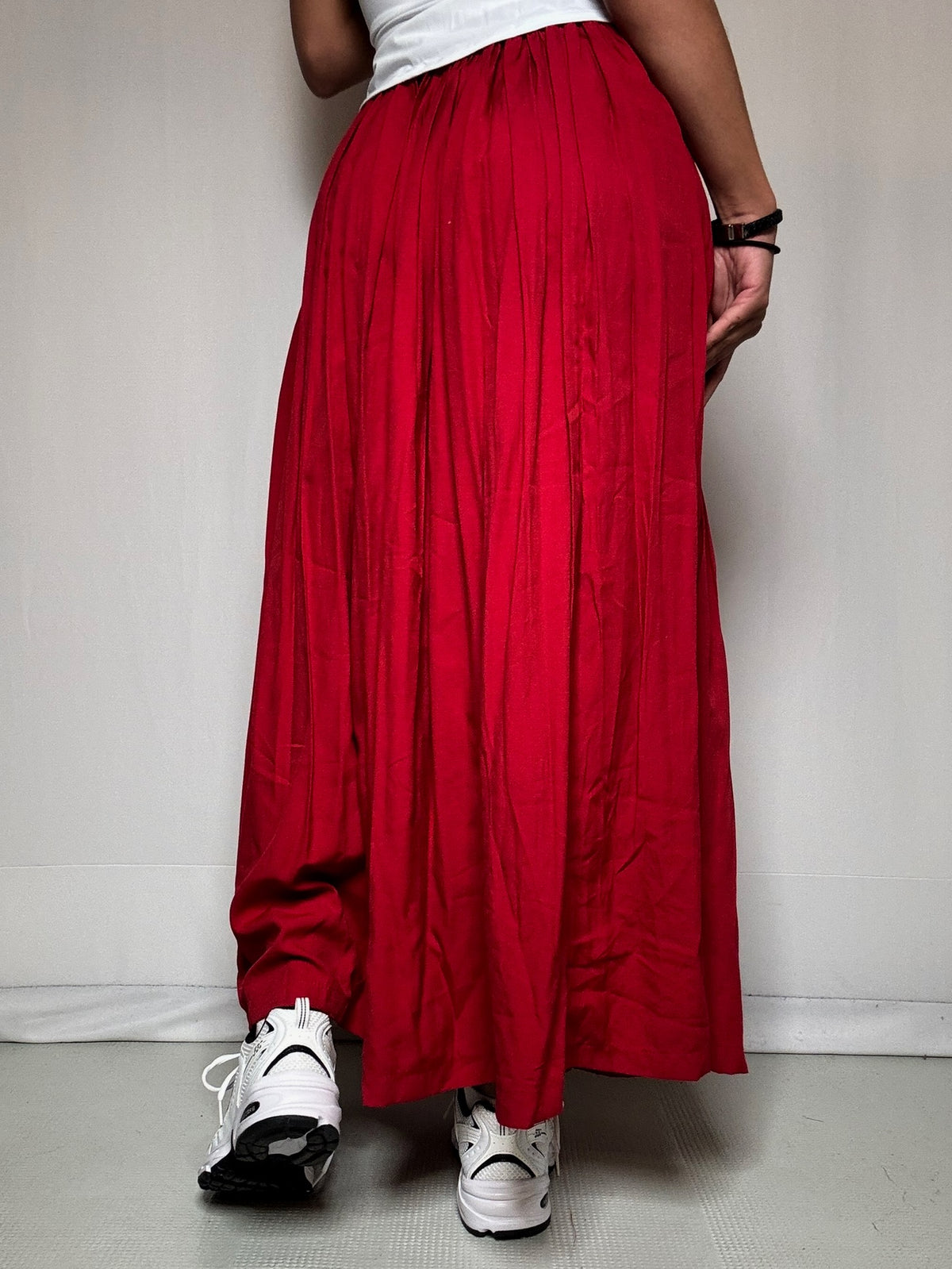 Jupe longue rouge M/L vintage
