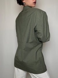 Blazer à carreaux vert L vintage