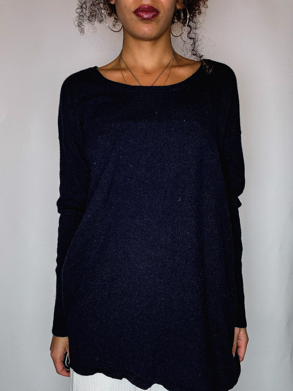 Pull en cashmere navy M vintage