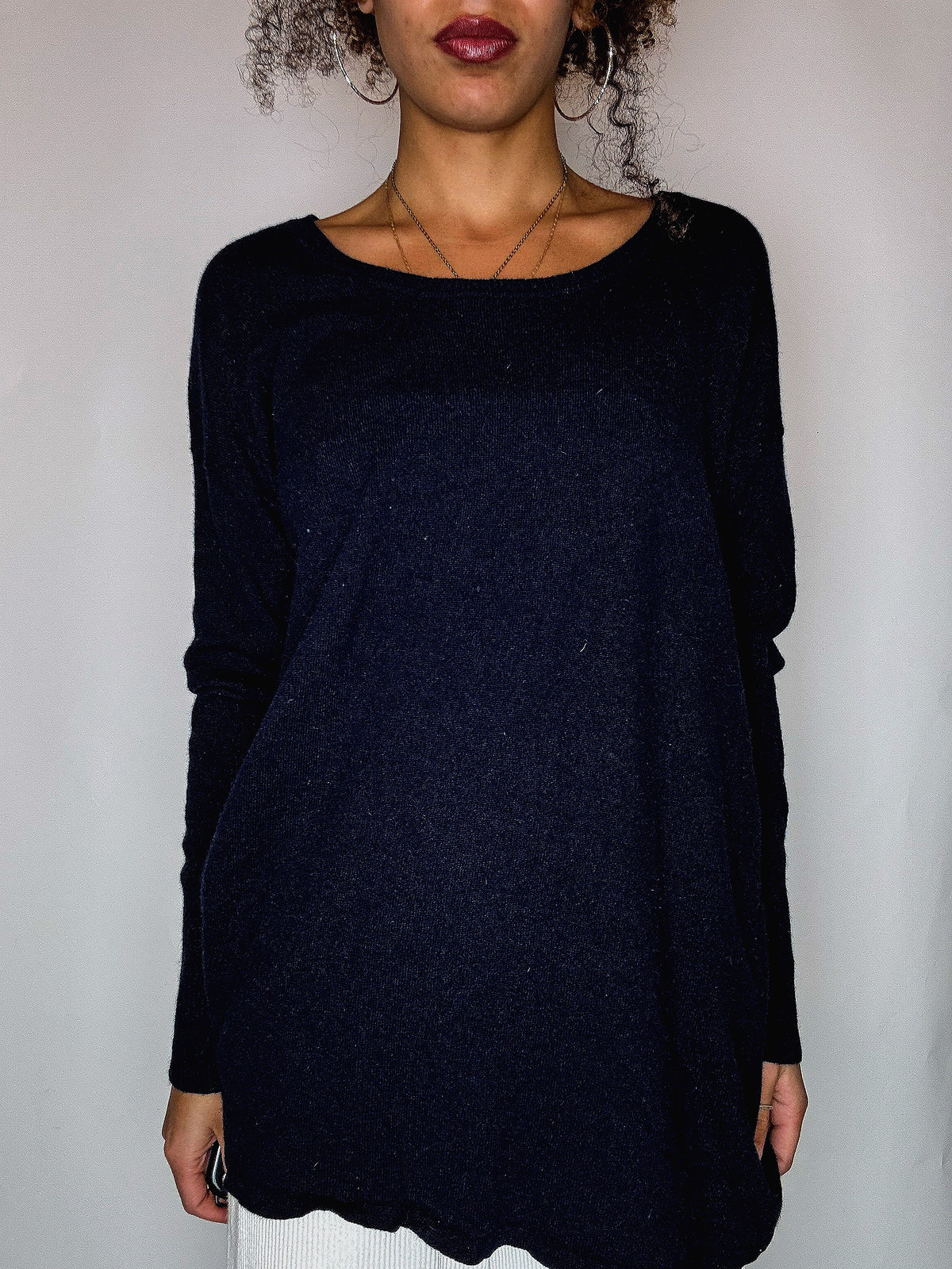 Pull en cashmere navy M vintage